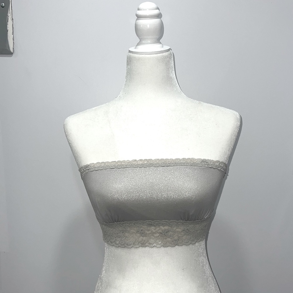 Silver Lace Trim Bralette